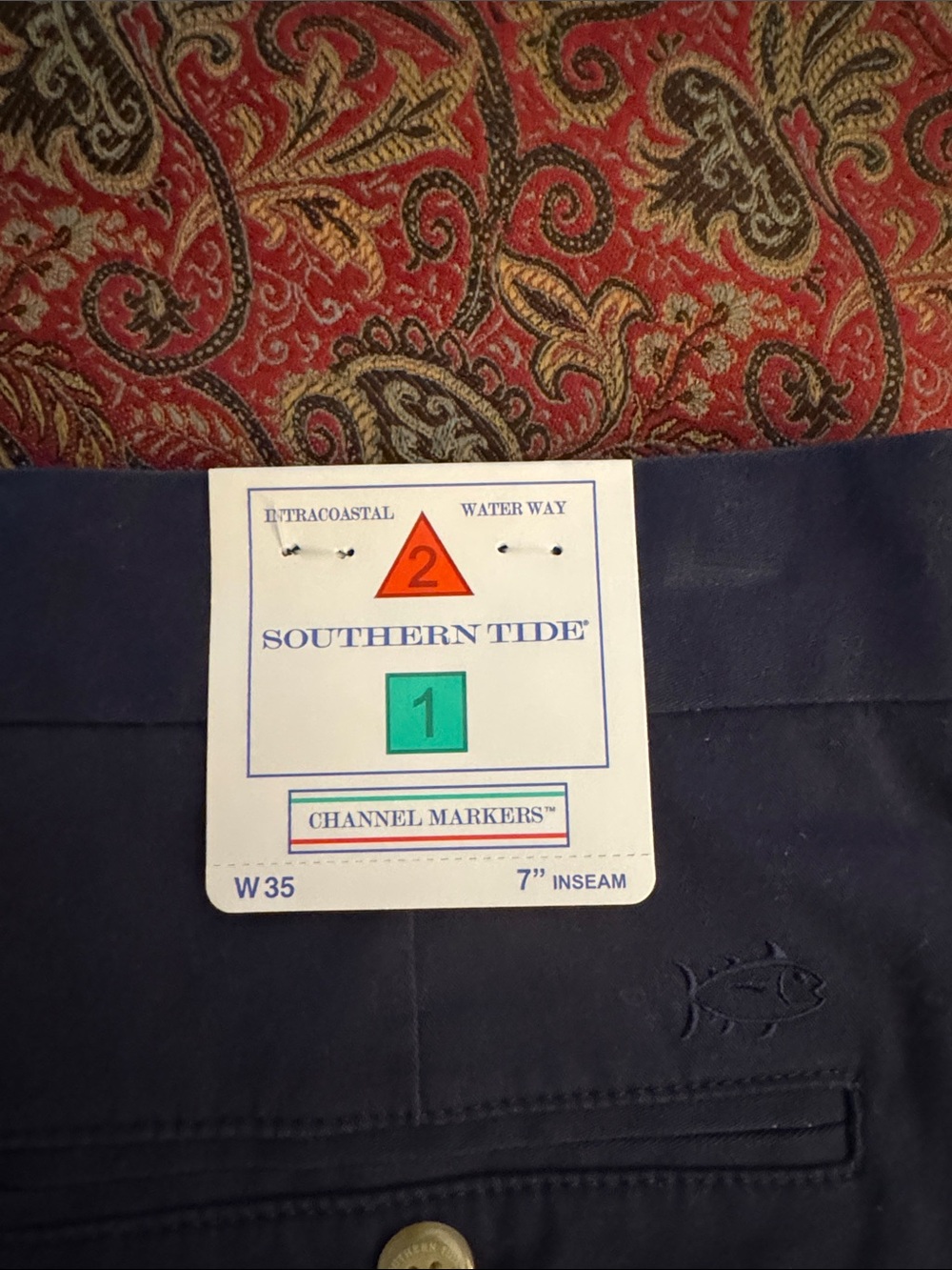NWT/Southern Tide Navy Flat-Front Shorts/35" Waist, 7" Inseam - Picture 7 of 10